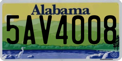 AL license plate 5AV4008