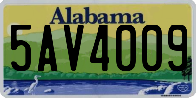 AL license plate 5AV4009