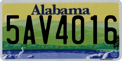 AL license plate 5AV4016