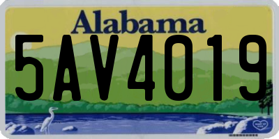 AL license plate 5AV4019