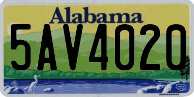 AL license plate 5AV4020