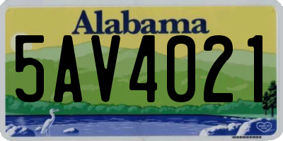 AL license plate 5AV4021