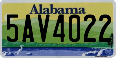 AL license plate 5AV4022