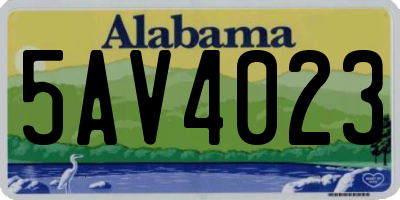 AL license plate 5AV4023