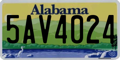 AL license plate 5AV4024