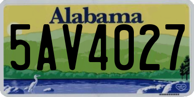 AL license plate 5AV4027