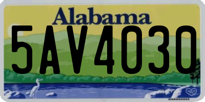 AL license plate 5AV4030