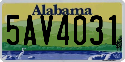 AL license plate 5AV4031