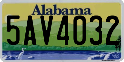 AL license plate 5AV4032
