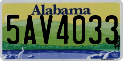 AL license plate 5AV4033