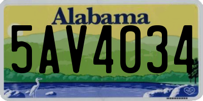 AL license plate 5AV4034