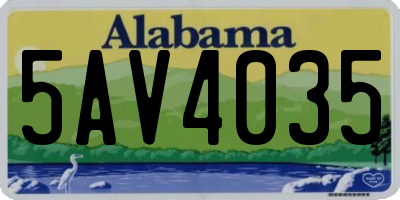 AL license plate 5AV4035