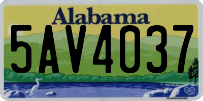 AL license plate 5AV4037
