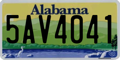 AL license plate 5AV4041