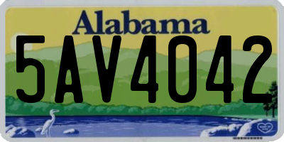 AL license plate 5AV4042