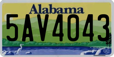 AL license plate 5AV4043