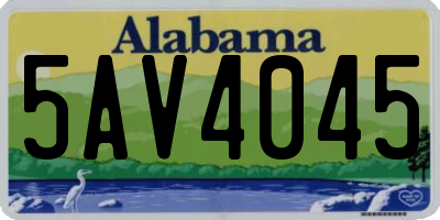 AL license plate 5AV4045