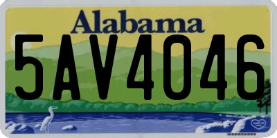 AL license plate 5AV4046