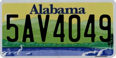 AL license plate 5AV4049