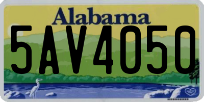AL license plate 5AV4050