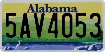 AL license plate 5AV4053