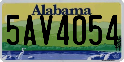 AL license plate 5AV4054