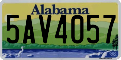 AL license plate 5AV4057