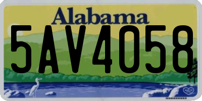 AL license plate 5AV4058