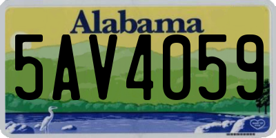 AL license plate 5AV4059