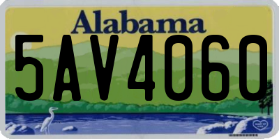 AL license plate 5AV4060
