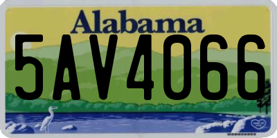 AL license plate 5AV4066