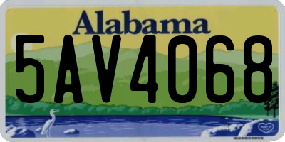 AL license plate 5AV4068