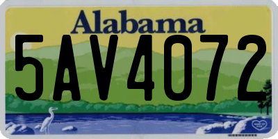 AL license plate 5AV4072