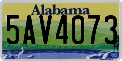 AL license plate 5AV4073