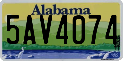 AL license plate 5AV4074