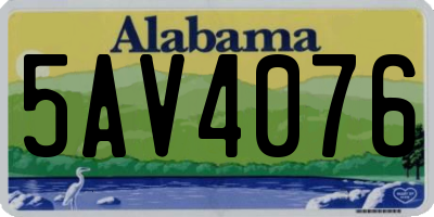 AL license plate 5AV4076