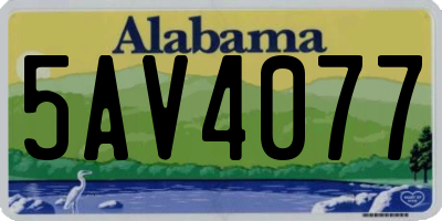 AL license plate 5AV4077