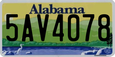 AL license plate 5AV4078