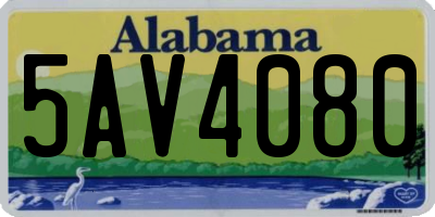 AL license plate 5AV4080