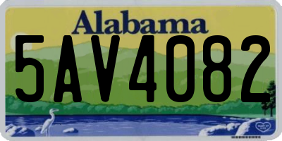 AL license plate 5AV4082