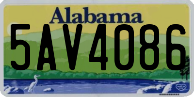 AL license plate 5AV4086