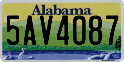 AL license plate 5AV4087