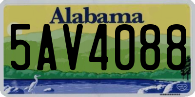 AL license plate 5AV4088