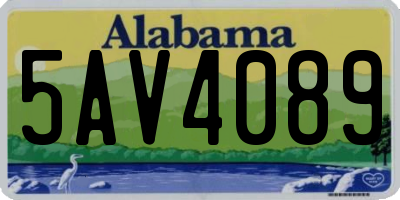 AL license plate 5AV4089