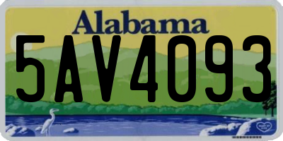 AL license plate 5AV4093