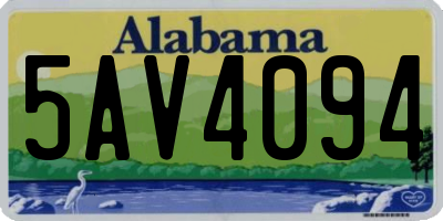 AL license plate 5AV4094