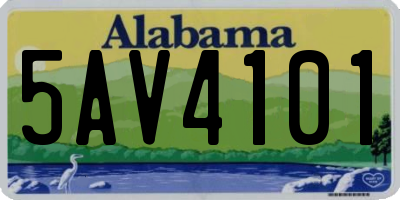 AL license plate 5AV4101