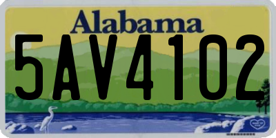 AL license plate 5AV4102