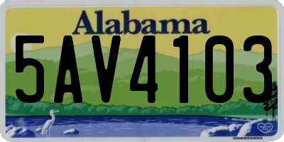 AL license plate 5AV4103