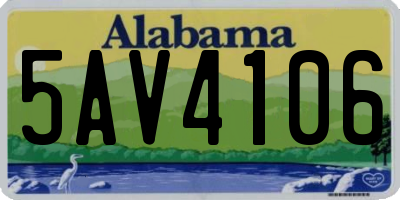 AL license plate 5AV4106